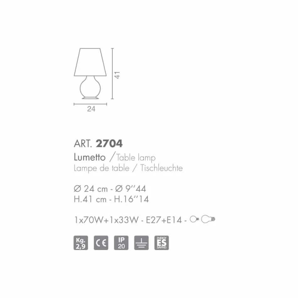 Selene Forever lumetto Ø24 H41cm, blæst glas lavet i Italien Viadurini