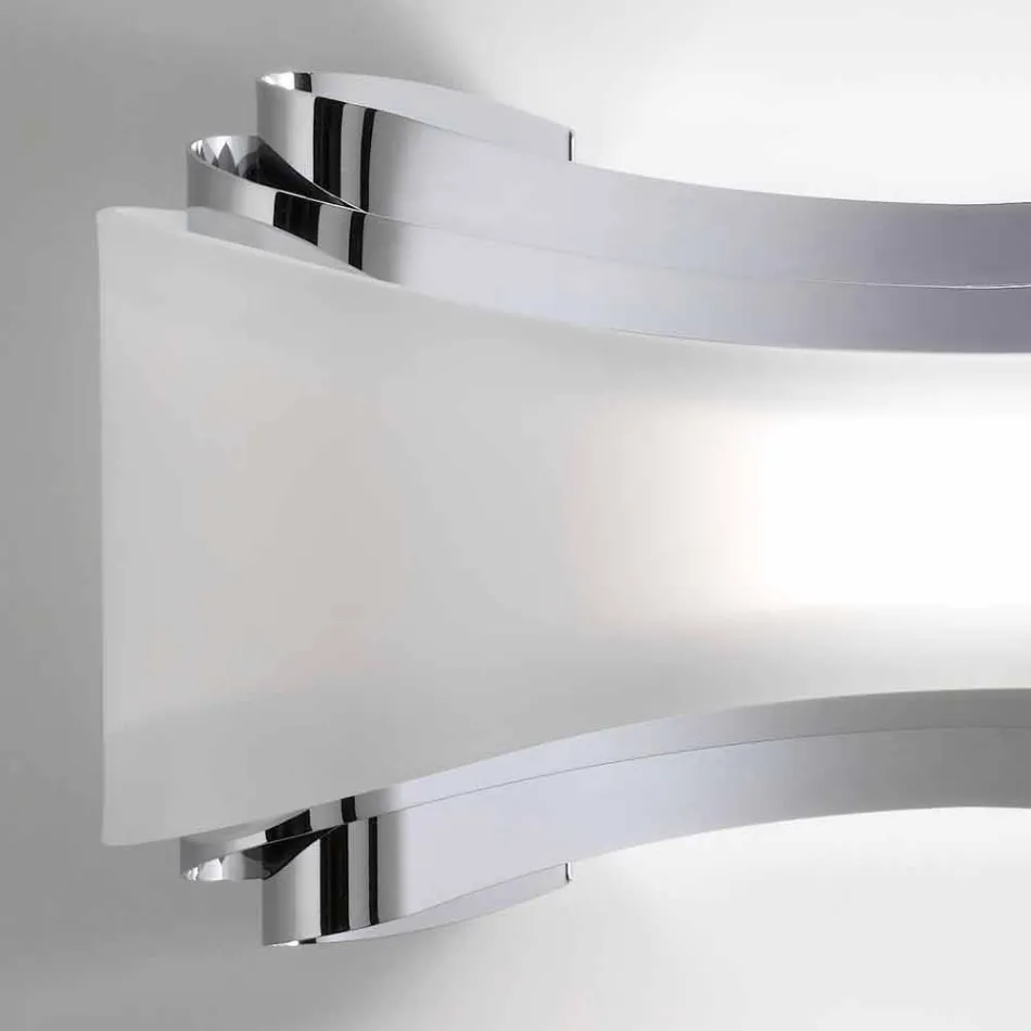 Selene Ionica Applique 32x10 H16cm stål og glas fremstillet i Italien Viadurini