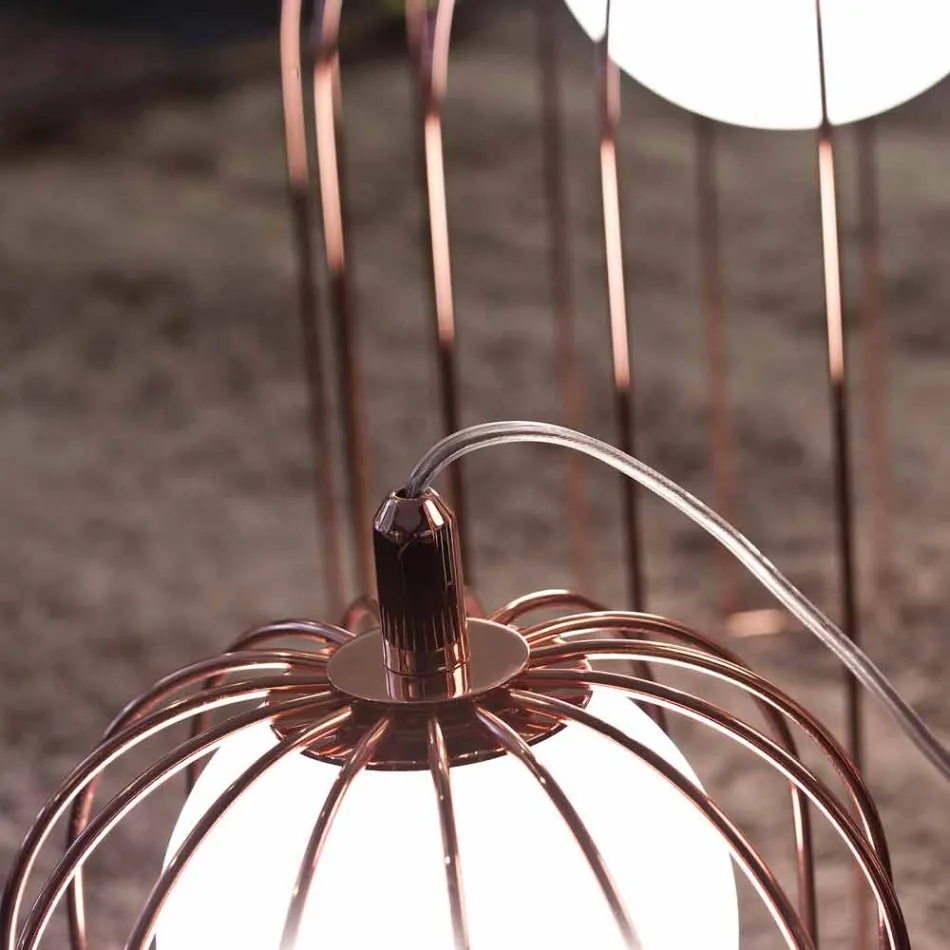 Selene Kluvì lumetto blæst glas og metal Ø19 H 27cm Viadurini