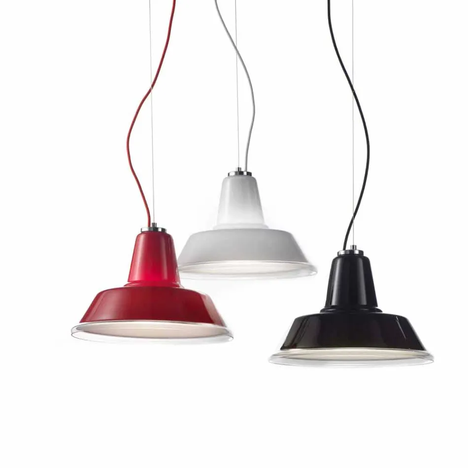 Selene Lampara suspension lampe blæst o37 H 24/140 cm glas Viadurini