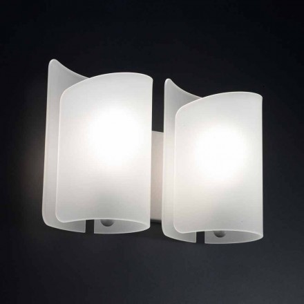 Selene Papiro applique satin glas 34x14 H25cm Made in Italy Viadurini