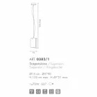 Selene Papyrus moderne krystal pendel Ø15 H 125cm Viadurini