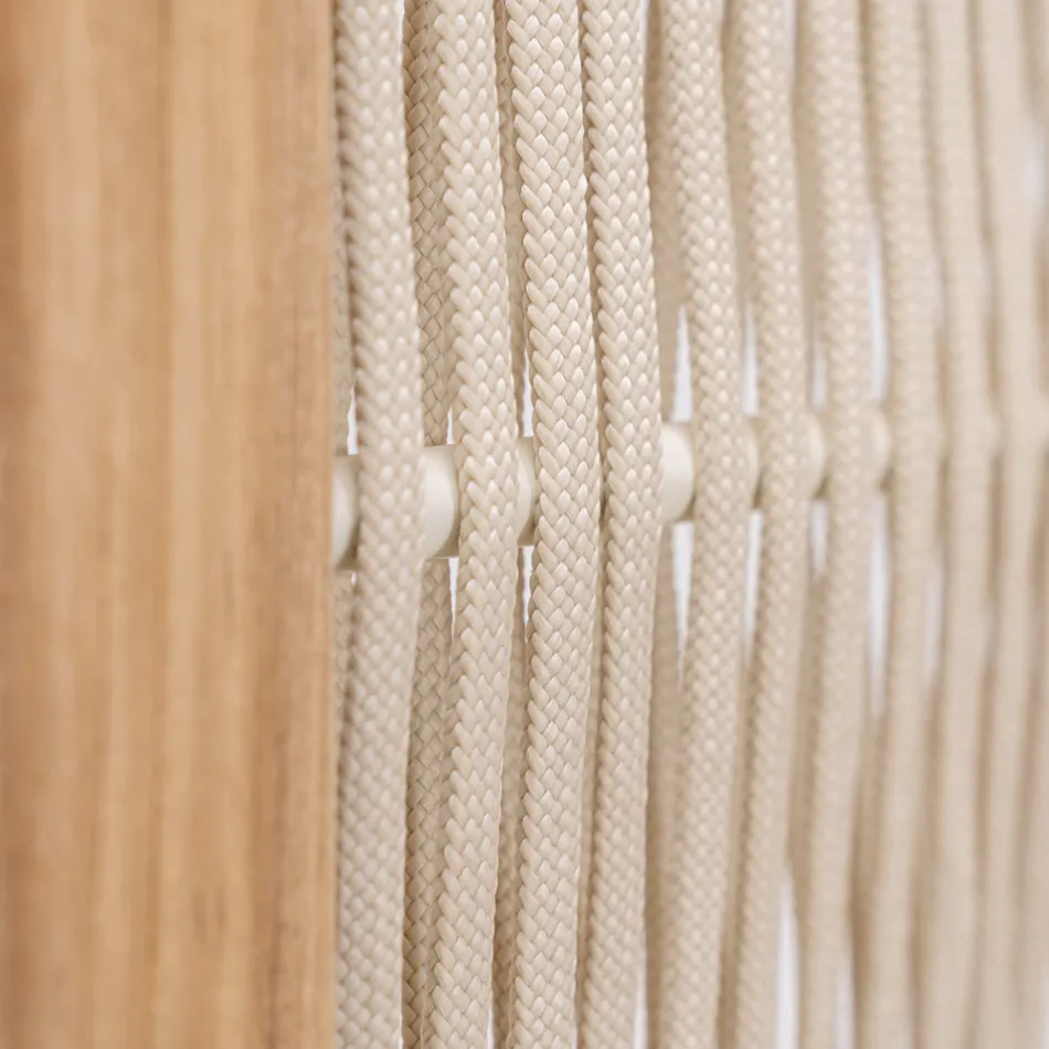 Udendørs skillevæg i teak, aluminium og rebvævning - Vision Viadurini