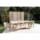 Udendørs skillevæg i teak, aluminium og rebvævning - Vision Viadurini