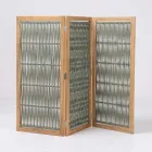 Udendørs skillevæg i teak, aluminium og rebvævning - Vision Viadurini