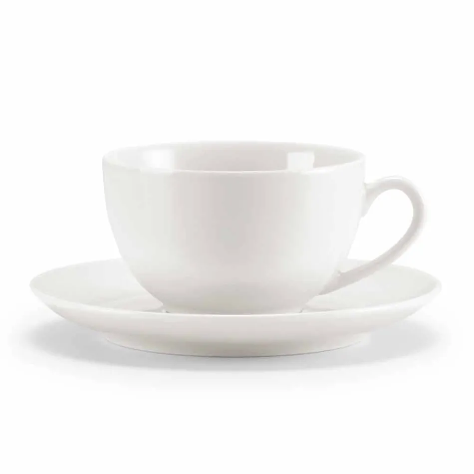 Sæt med 18 te kopper med sukker skål og porcelæn bakke - lucerne Viadurini