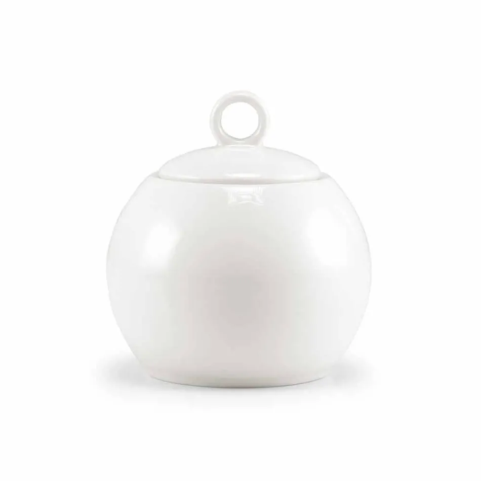 Sæt med 18 te kopper med sukker skål og porcelæn bakke - lucerne Viadurini