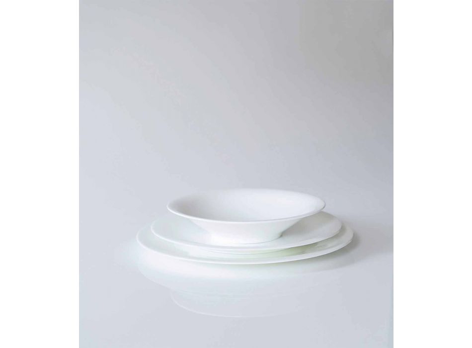 24 elegante middagsplader i hvidt porcelænsdesign - Doriana