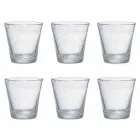 Sæt med 6 farvede blæst glasbriller med et moderne design - Pumba Viadurini