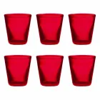 Sæt med 6 farvede blæst glasbriller med et moderne design - Pumba Viadurini