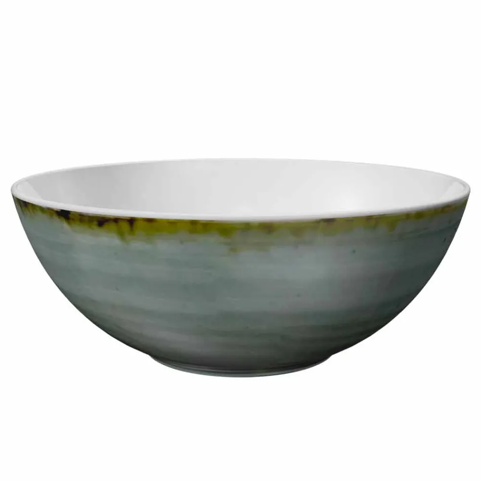 Service 6 isskåle og 2 skåle i farvet porcelæn - Rurolo Viadurini