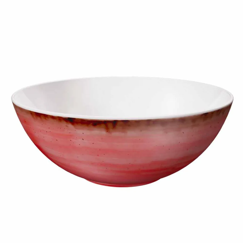 Service 6 isskåle og 2 skåle i farvet porcelæn - Rurolo Viadurini