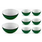 Service 6 isskåle og 2 skåle i farvet porcelæn - Rurolo Viadurini