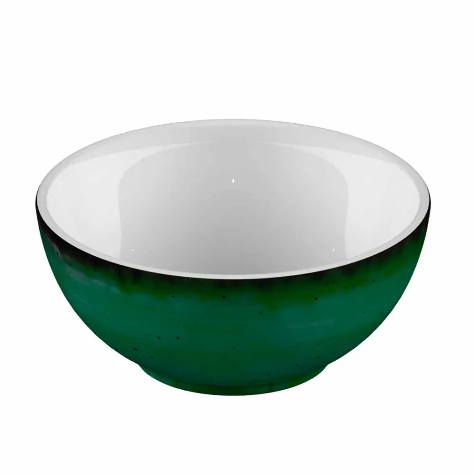 Service 6 isskåle og 2 skåle i farvet porcelæn - Rurolo Viadurini