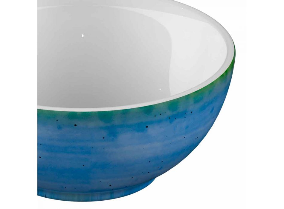 Service 6 isskåle og 2 skåle i farvet porcelæn - Rurolo Viadurini