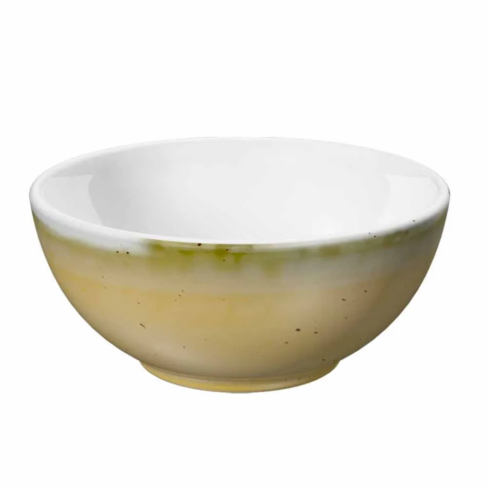 Service 6 isskåle og 2 skåle i farvet porcelæn - Rurolo Viadurini