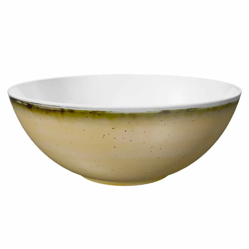 Service 6 isskåle og 2 skåle i farvet porcelæn - Rurolo Viadurini