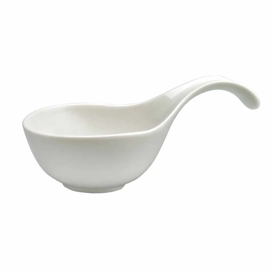 Aperitif Service 12 Stykker Moderne hvide porcelæns designplader - Nalah Viadurini