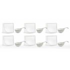 Aperitif Service 12 Stykker Moderne hvide porcelæns designplader - Nalah Viadurini