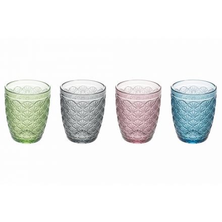 Dekoreret farvet glas Vandbriller Service 12 dele - Stilotto Viadurini