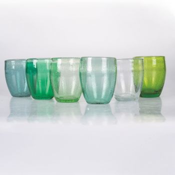 12 stykker farvet vandglas i blæst glas - Guerrero