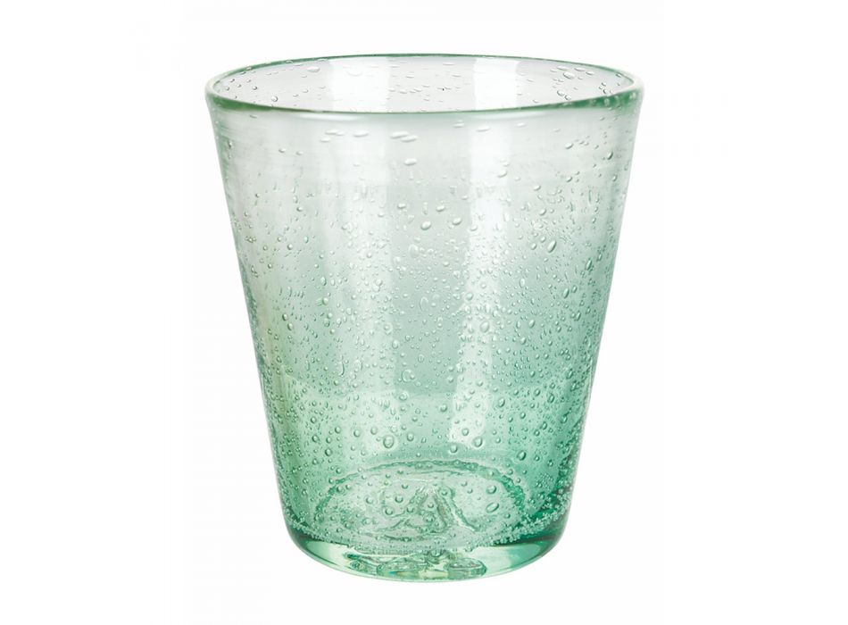 12 stykker farvet blåset glas vandglas service - Yucatan