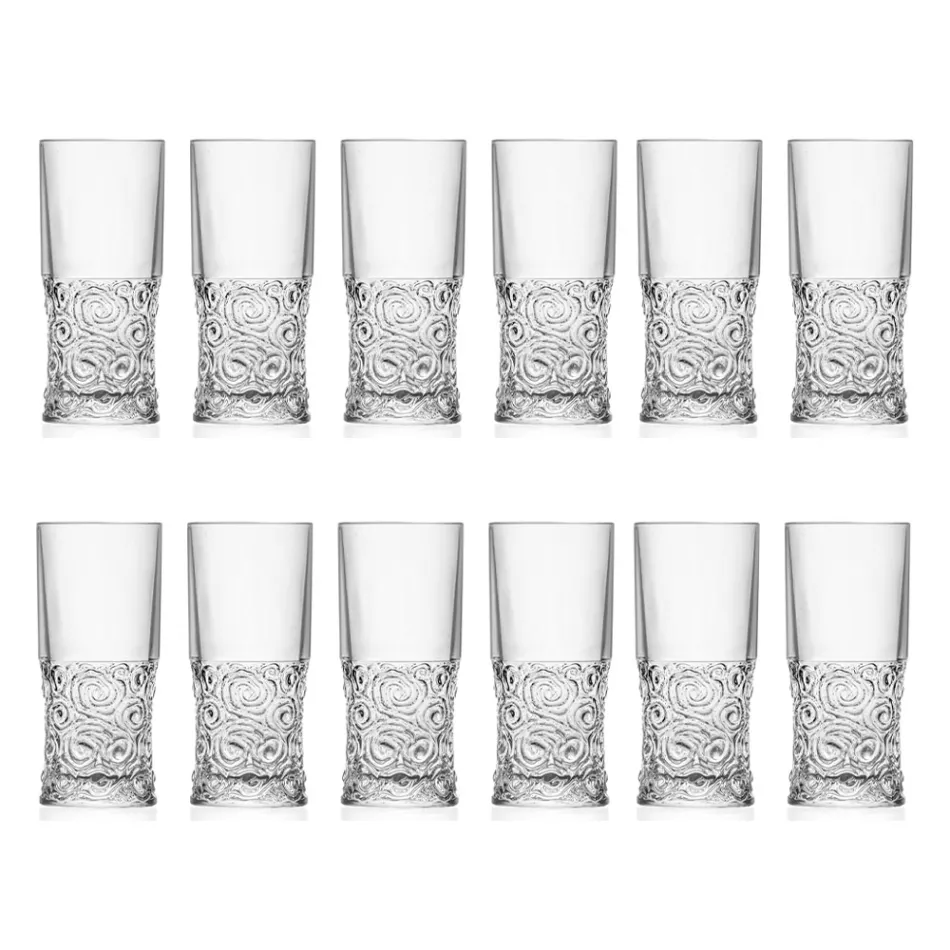 Highball Glasses Service i Eco Crystal Audace Dekoration 12 dele - Ritmo Viadurini