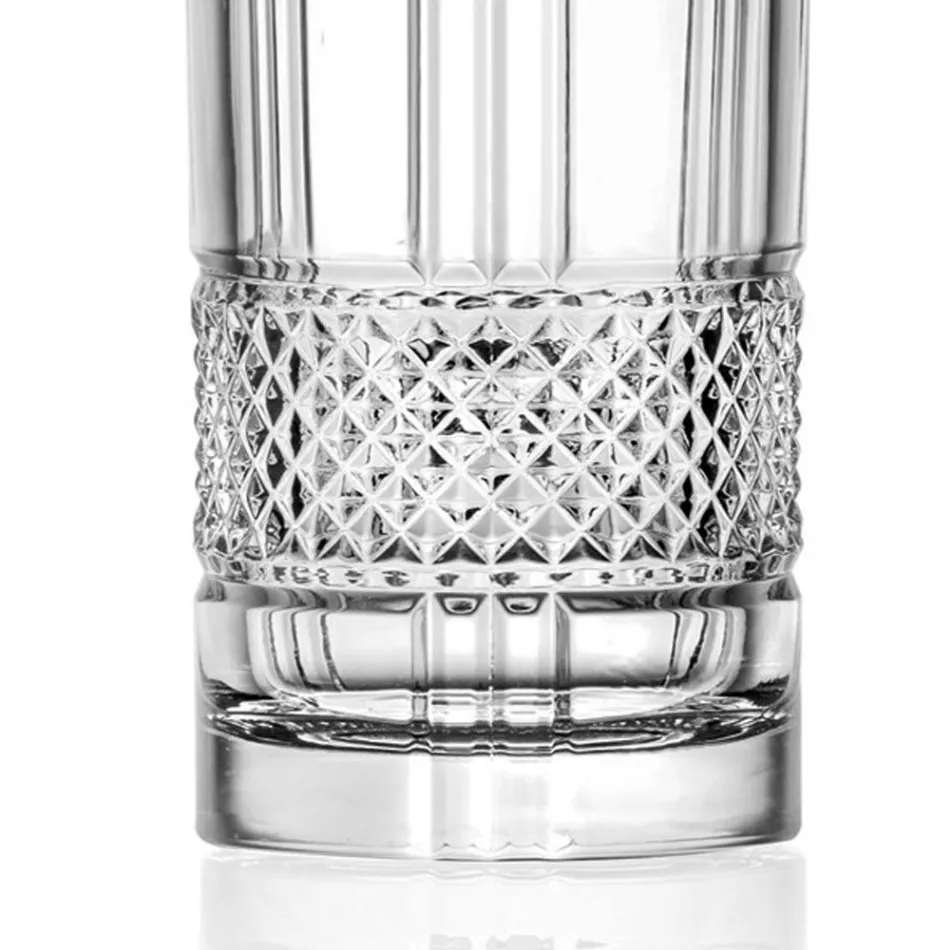 Tumbler Eco Crystal Glasses Set Diamond Decoration 12 Pcs - Livlig Viadurini