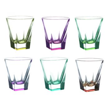 12 stk Økologisk farvede krystallikørglas service - Amalgam