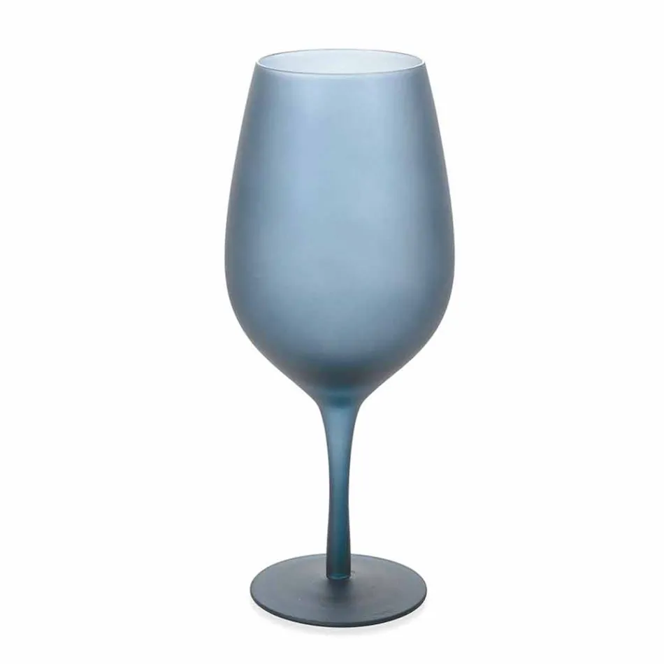 Rød eller hvidvinsbægersæt i farvet glas, 12 stykker - kant Viadurini