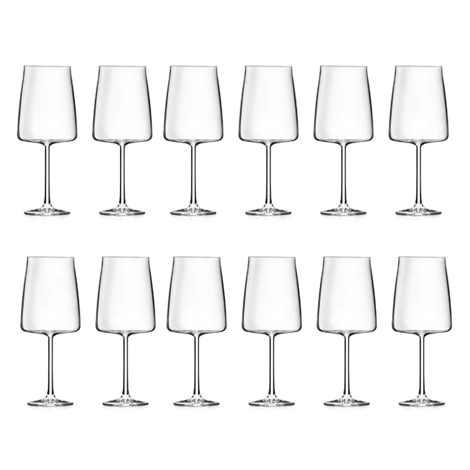 Italiensk Minimal Eco Crystal Goblet Sæt 12 dele - Primordio Viadurini