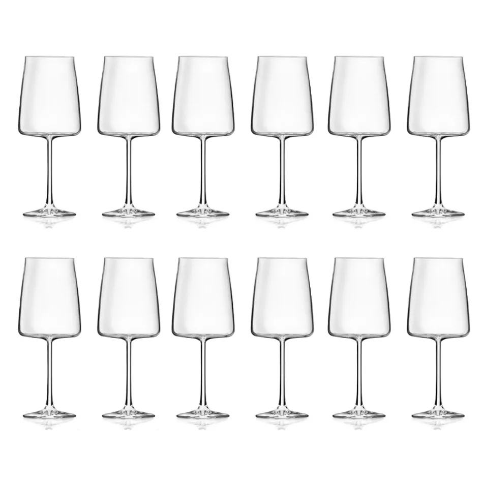 Italiensk Minimal Eco Crystal Goblet Sæt 12 dele - Primordio Viadurini