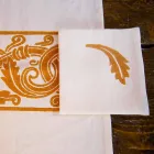 Italiensk håndværker med morgenmadsservice Håndtryk på antikke stoffer - mærker Viadurini