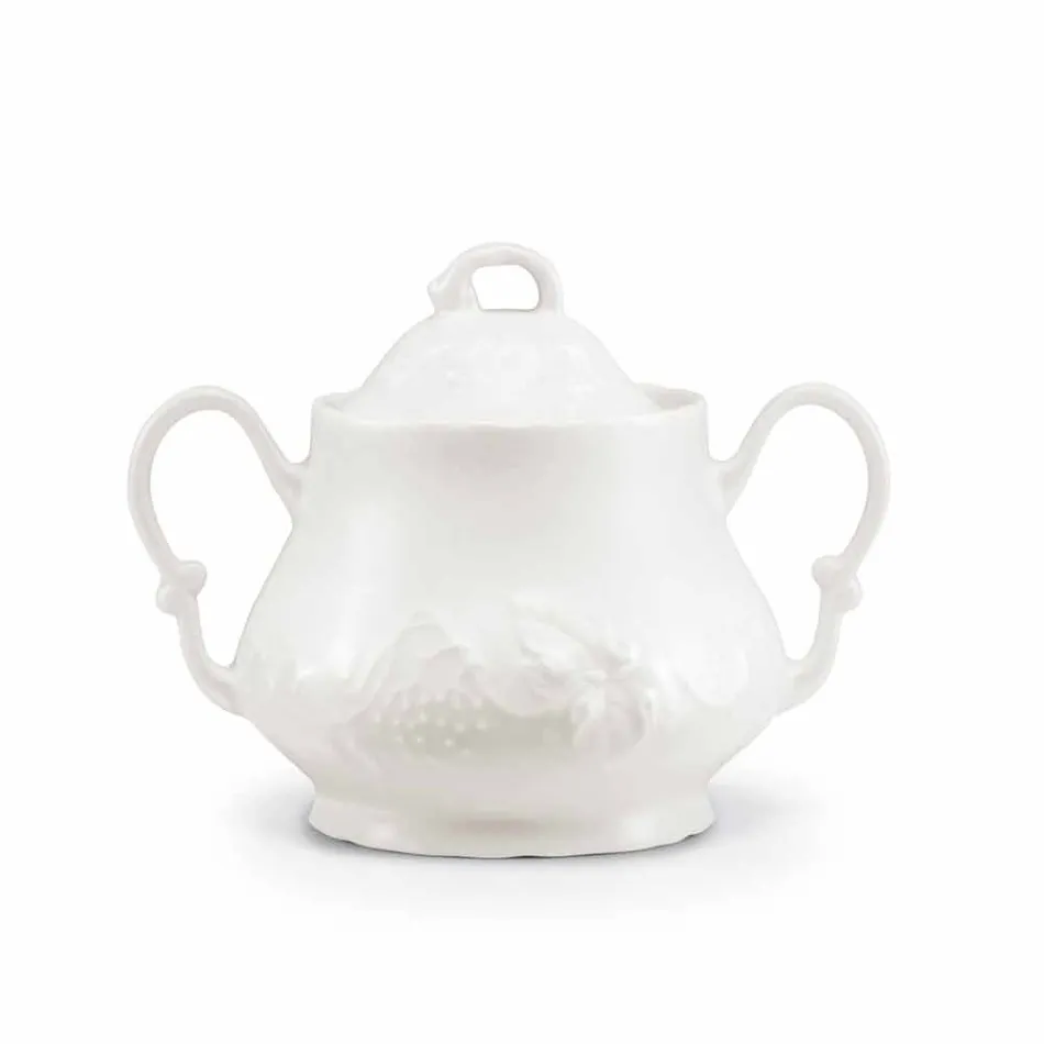 Komplet morgenmadsservice 22 stykker i hvidt porcelæn - Gimignano Viadurini