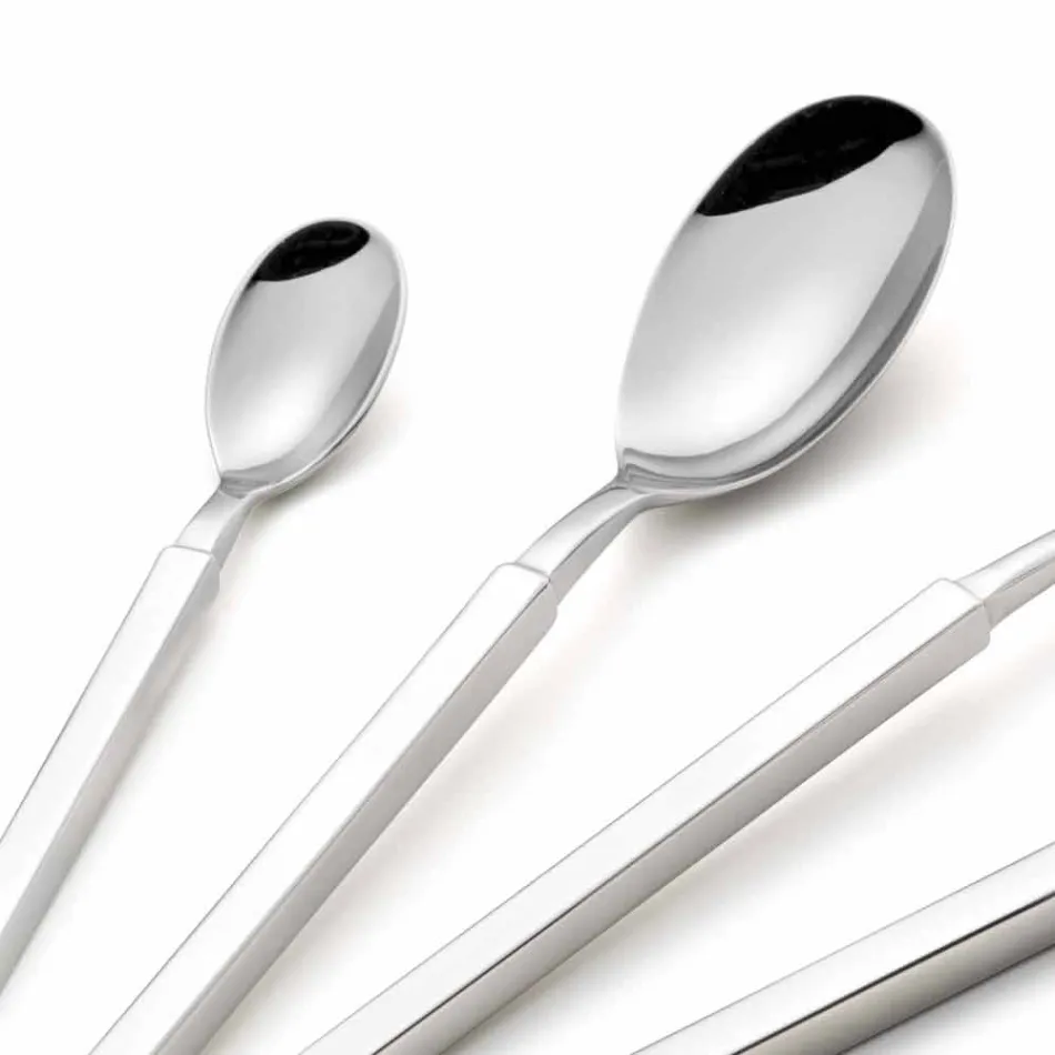 Komplet stålbestikssæt 24 stykker Design Made in Italy - Tricky Viadurini