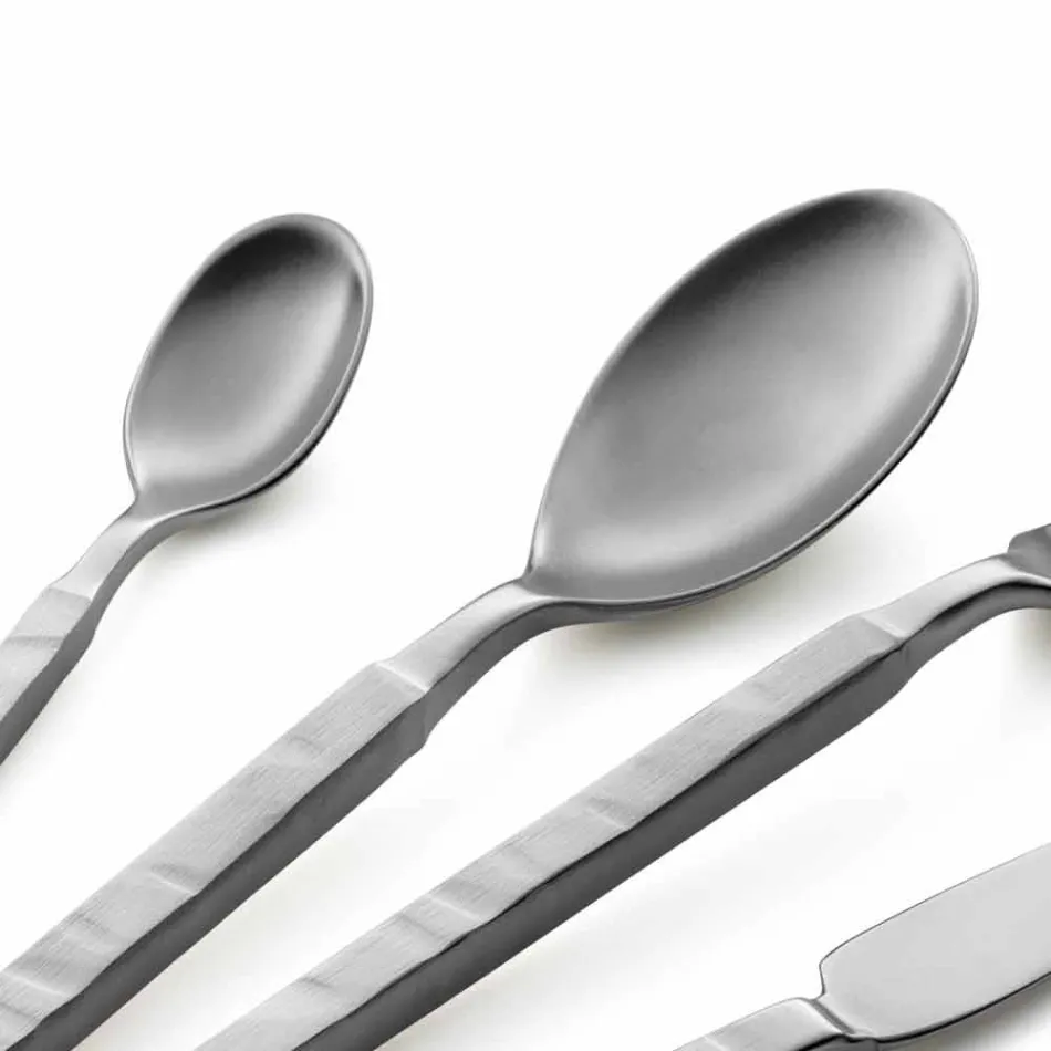 Komplet stålbestikssæt 24 stykker Design Made in Italy - Tricky Viadurini