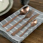 Komplet bestiksæt i sort stål eller kobber Design 24 dele - Fayette Viadurini