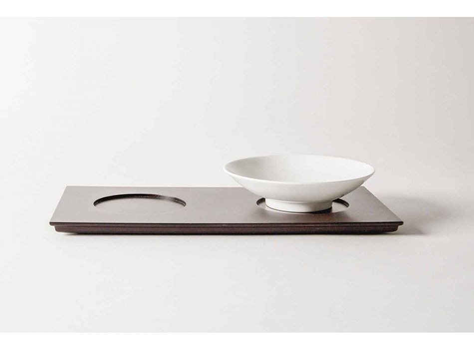 Service med små kopper med træbakken Moderne elegant design 9 stykker - Flavia Viadurini