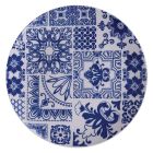 Service af 18 hvide og blå farvede porcelænstallerkener - Wieder Viadurini