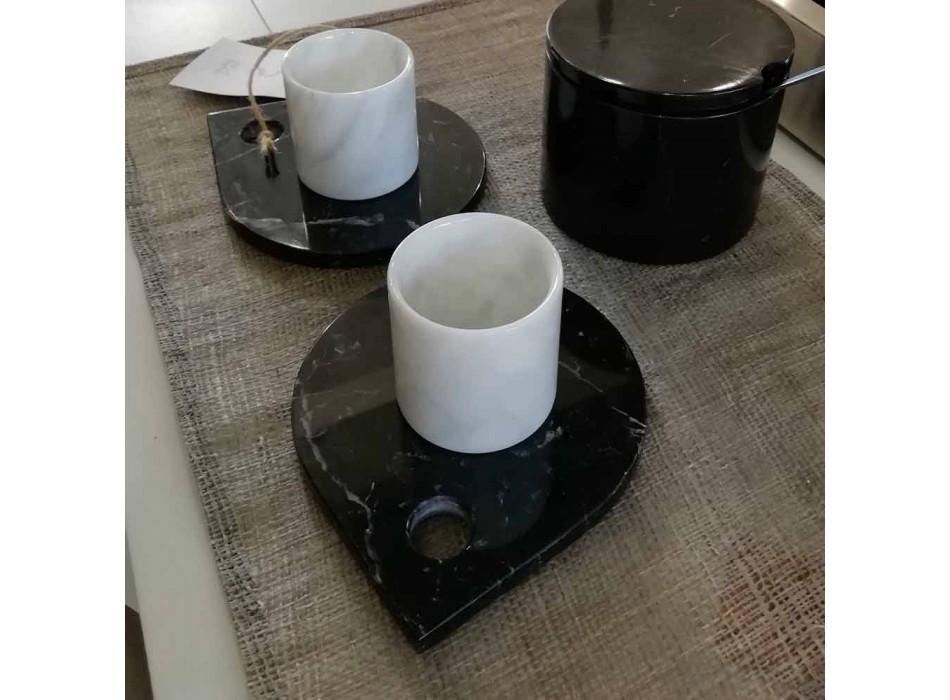 Kaffeservice i Carrara Marmor og Moderne Marquinia Lavet i Italien - Garda Viadurini