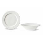 Dessert service 6 skåle og 6 design underkopper i hvid porcelæn - Samantha Viadurini