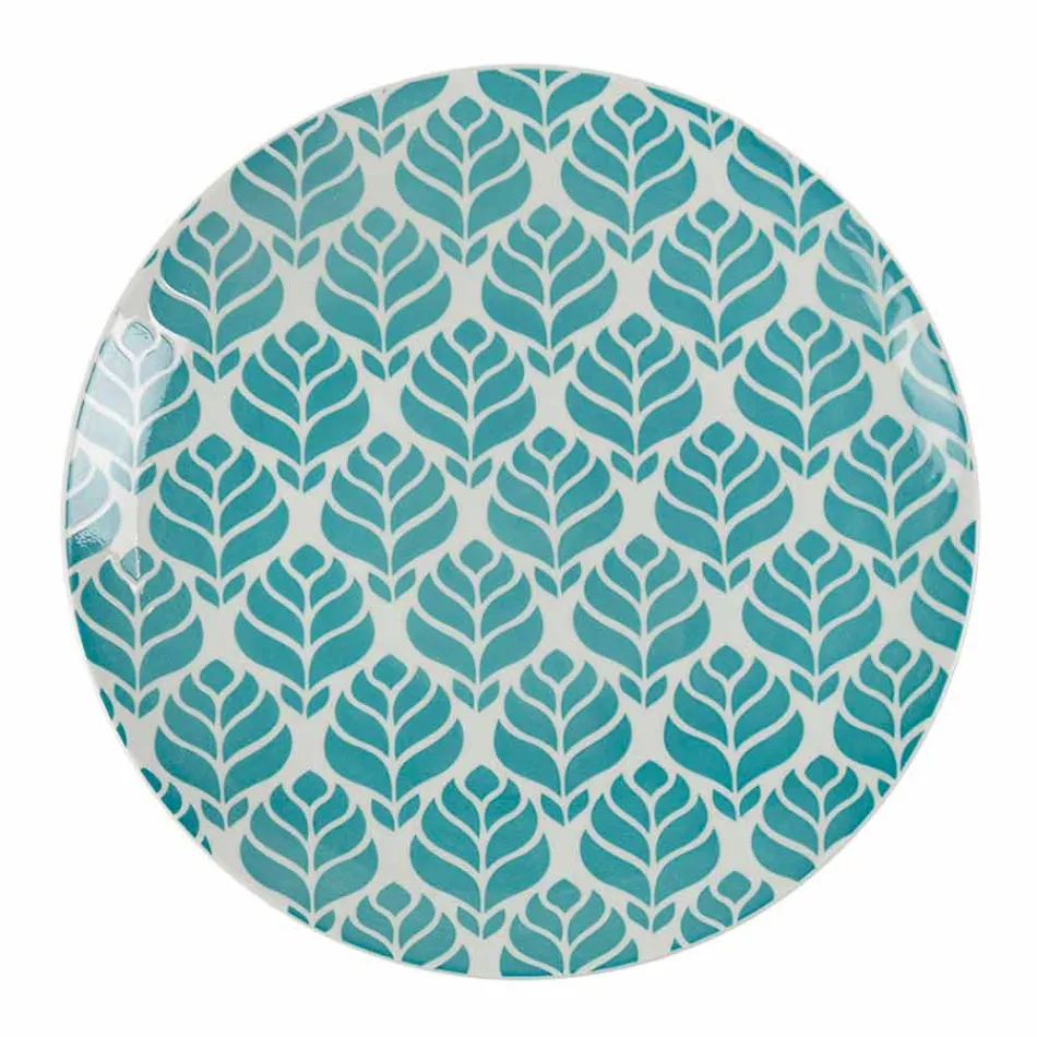 Komplet bordservering i farvet porcelæn 18 stykker - Indonesien Viadurini