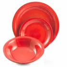 Service med farvede plader 18 stykker i moderne stentøj - Abruzzo Viadurini