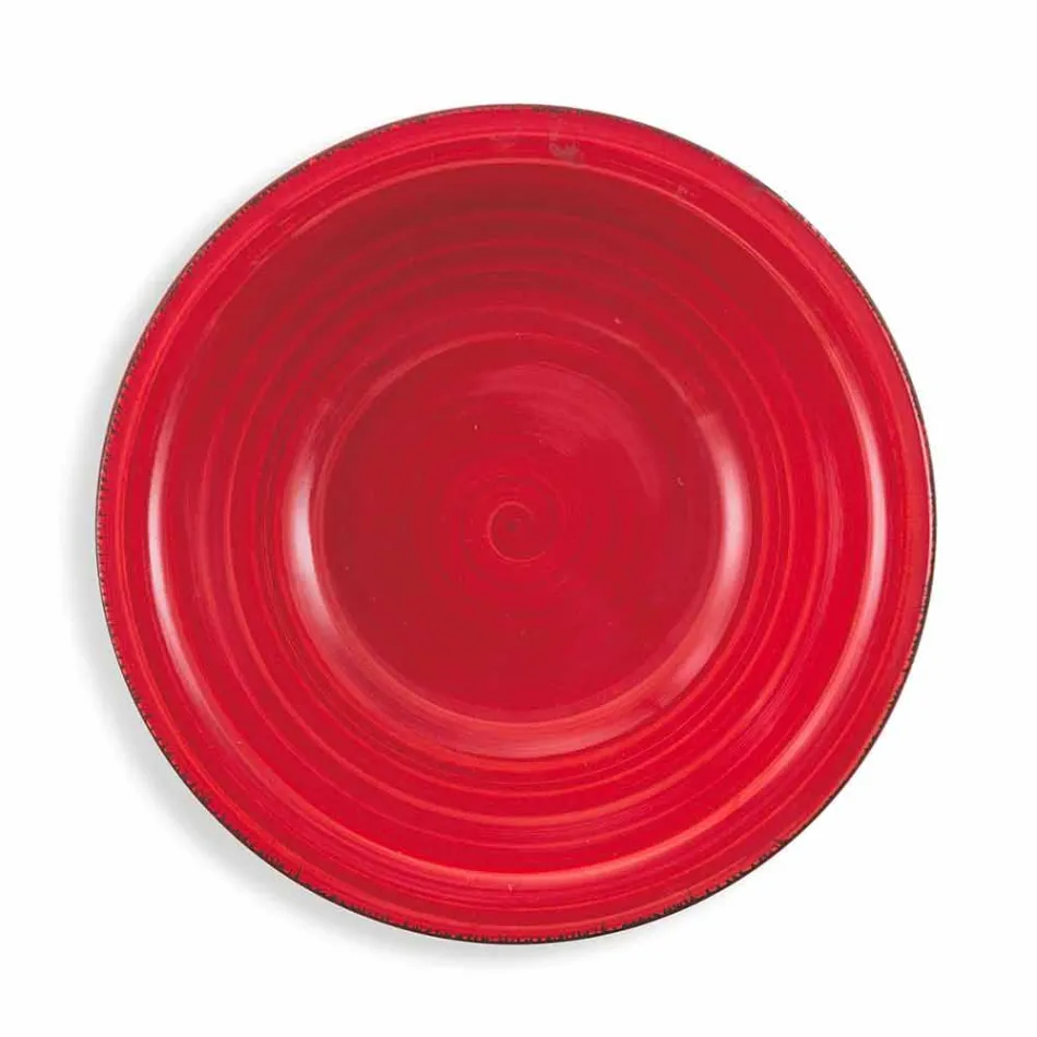 Service med farvede plader 18 stykker i moderne stentøj - Abruzzo Viadurini