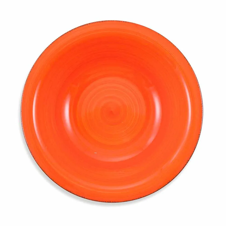 Service med farvede plader 18 stykker i moderne stentøj - Abruzzo Viadurini