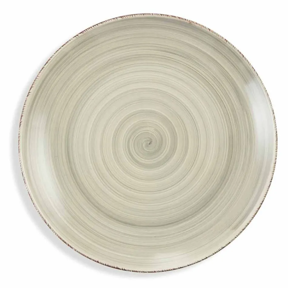 Service med farvede plader 18 stykker i moderne stentøj - Abruzzo Viadurini