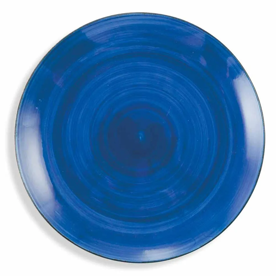 Service med farvede plader 18 stykker i moderne stentøj - Abruzzo Viadurini