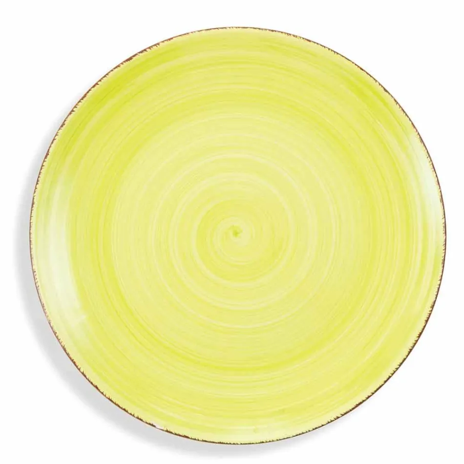 Service med farvede plader 18 stykker i moderne stentøj - Abruzzo Viadurini