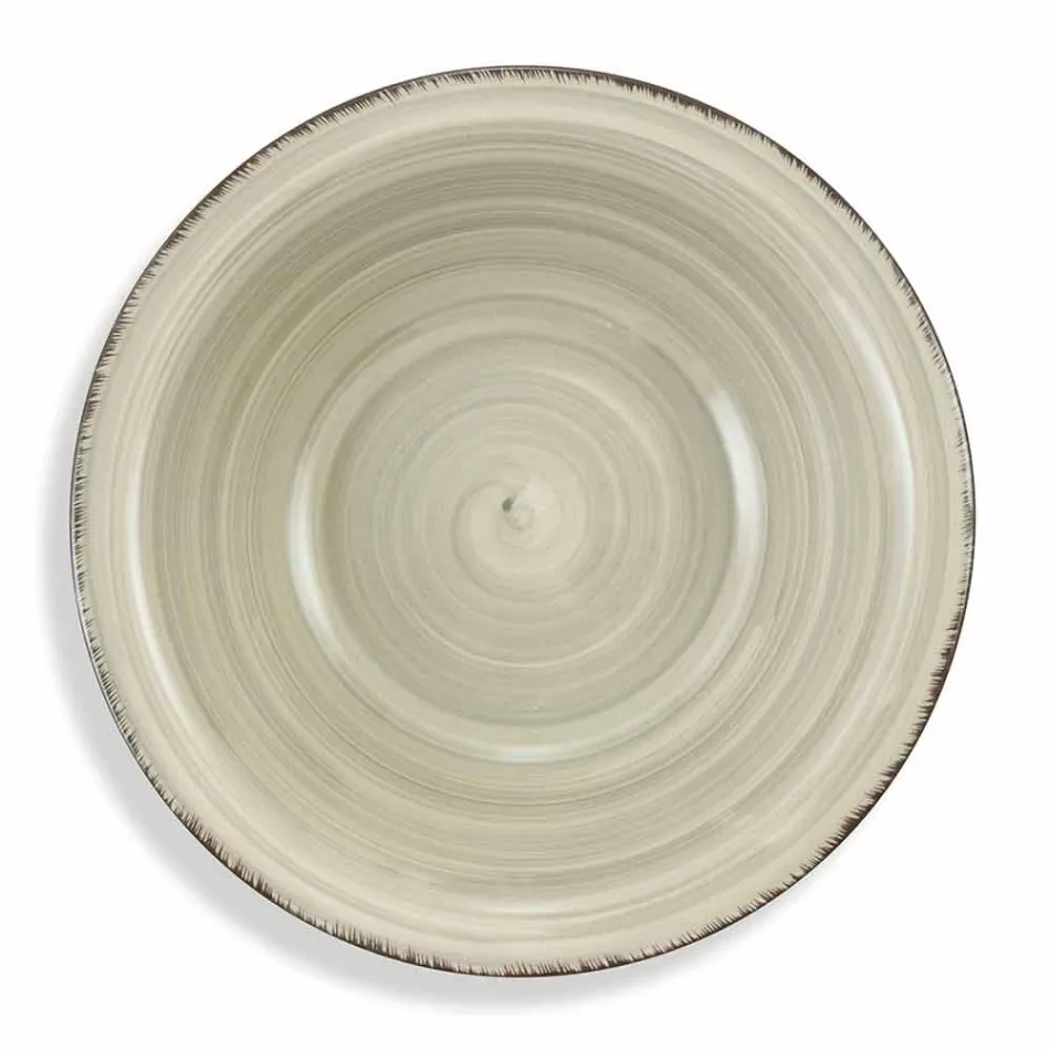 Service med farvede plader 18 stykker i moderne stentøj - Abruzzo Viadurini