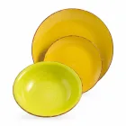 Service med farvede plader 18 stykker i moderne stentøj - Abruzzo Viadurini